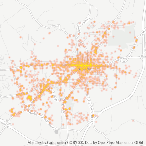 15701 Business Density Heatmap