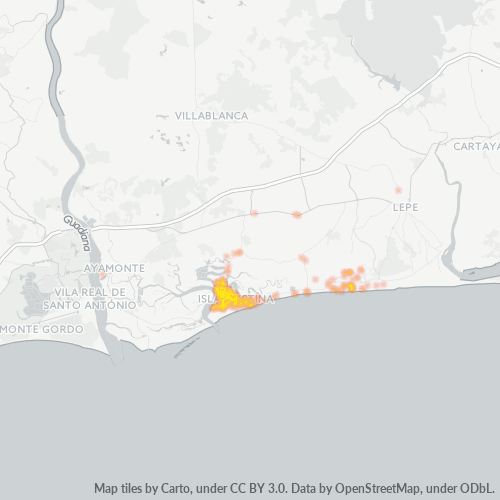 Mapa de calor para código postal 21410