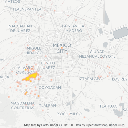 01710 Mapa de calor de densidad empresarial