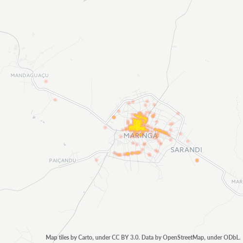 87020-000 Mapa de calor de densidad empresarial