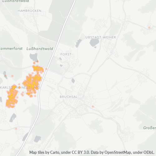 Heatmap für plz 76689