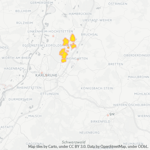 Heatmap für plz 76297