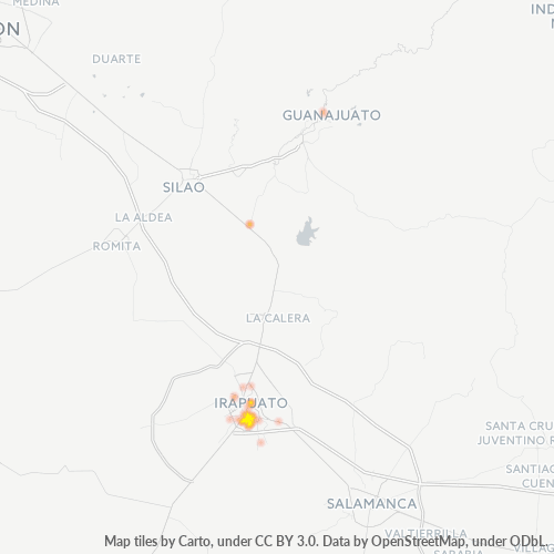 36570 Mapa de calor de densidad empresarial