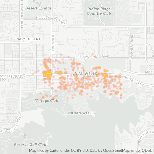 92210 Business Density Heatmap