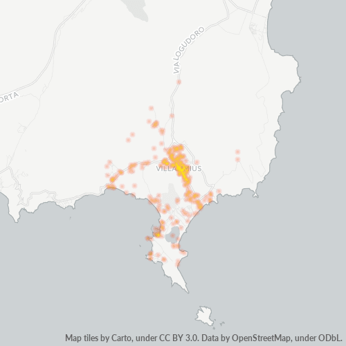 Mappa di calore per cap 09049