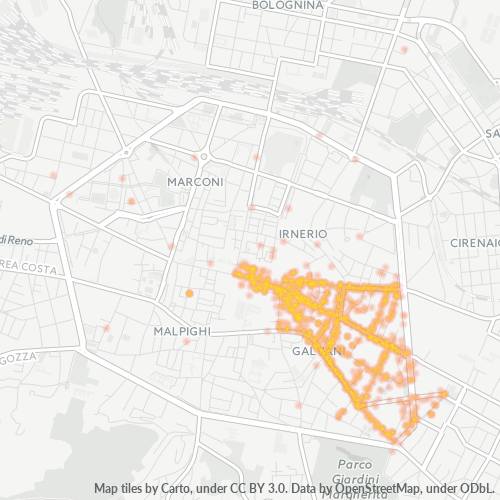 40125 Mappa di concentrazione per la densità di aziende