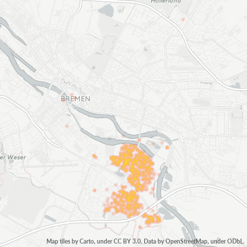28279 Standortdichte-Heatmap