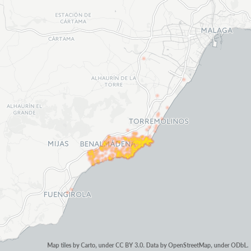 29630 Mapa de calor de densidad empresarial
