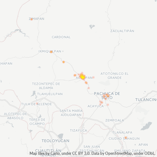 42500 Mapa de calor de densidad empresarial