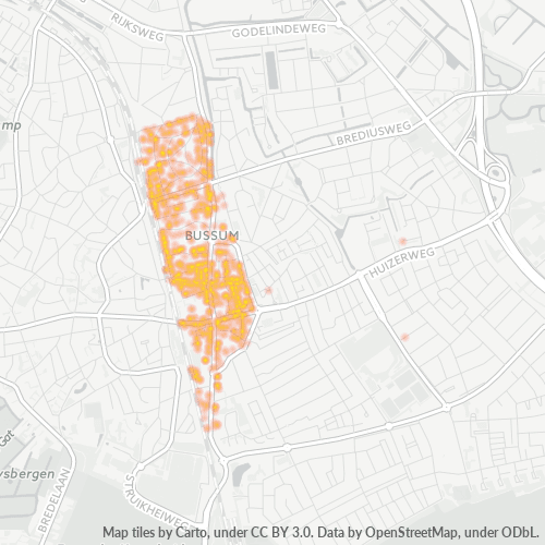 Heatmap voor postcode 1404