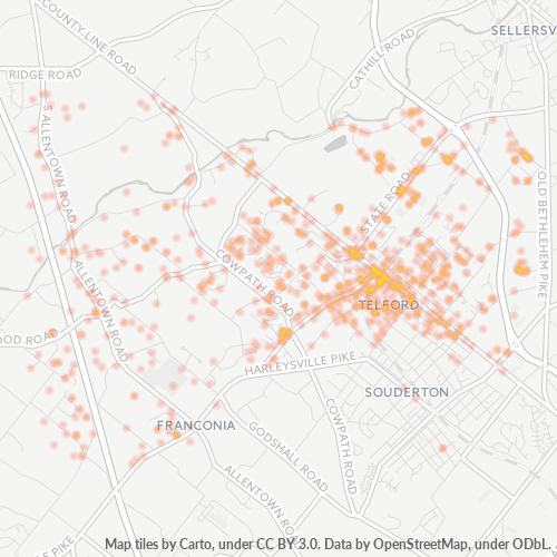 18969 Business Density Heatmap
