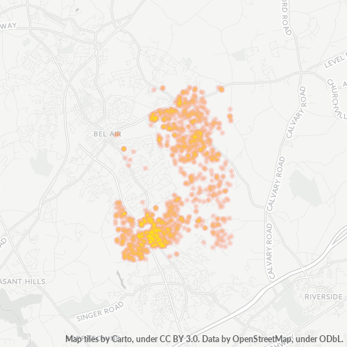 21015 Business Density Heatmap