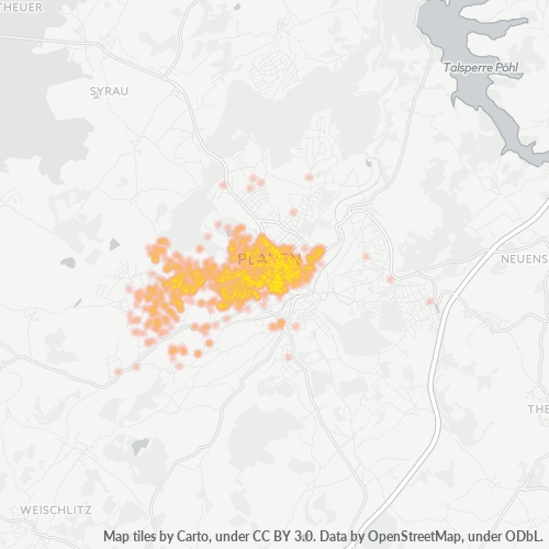 Heatmap für plz 08523