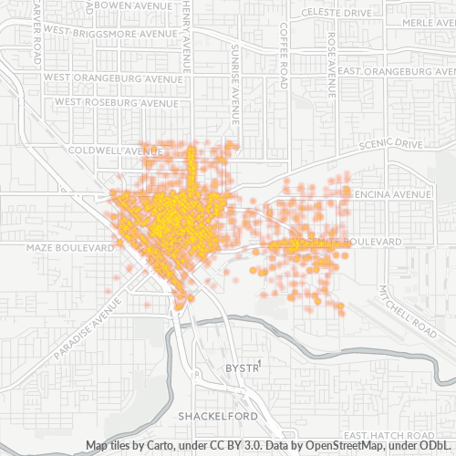 95354 Business Density Heatmap