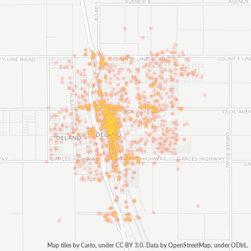 93215 Business Density Heatmap