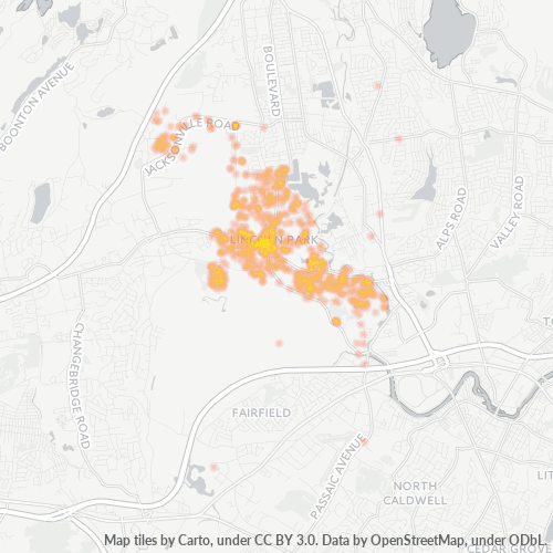 07035 Business Density Heatmap