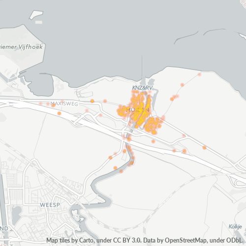Heatmap voor postcode 1398
