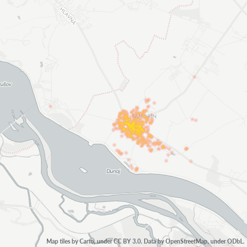931 01 Teplotná mapa obchodnej hustoty