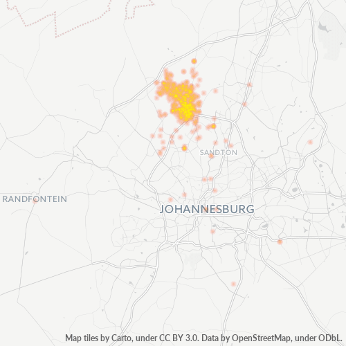 2055 Hittekaart vir Besigheidsdigtheid