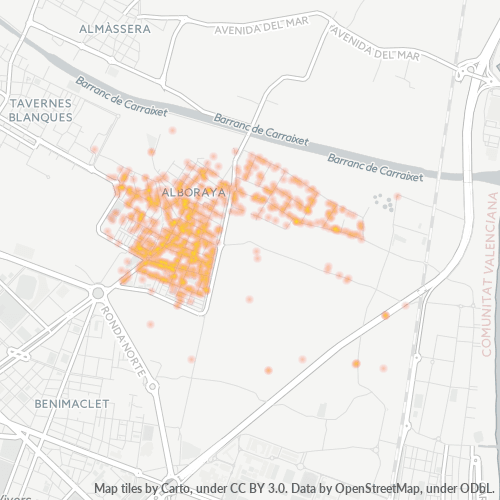46120 Mapa de calor de densidad empresarial