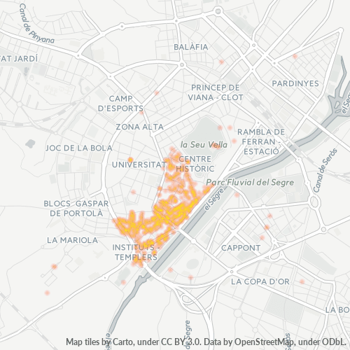 Mapa de calor para código postal 25002
