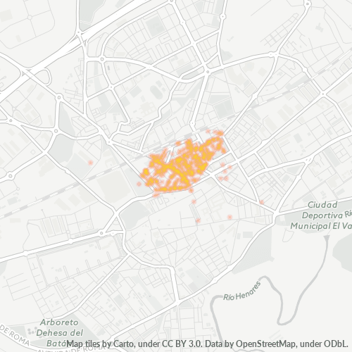Mapa de calor para código postal 28807