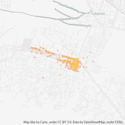 16700 Mapa de calor de densidad empresarial