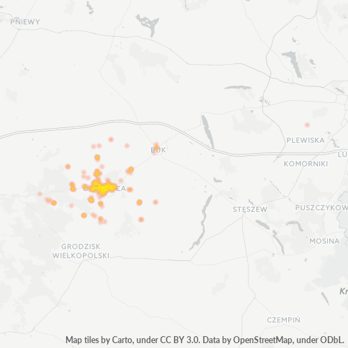 64-330 Mapa intensywności działalności gospodarczej
