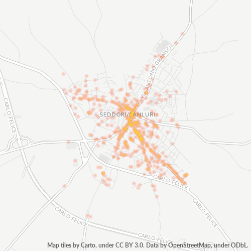 Mappa di calore per cap 09025