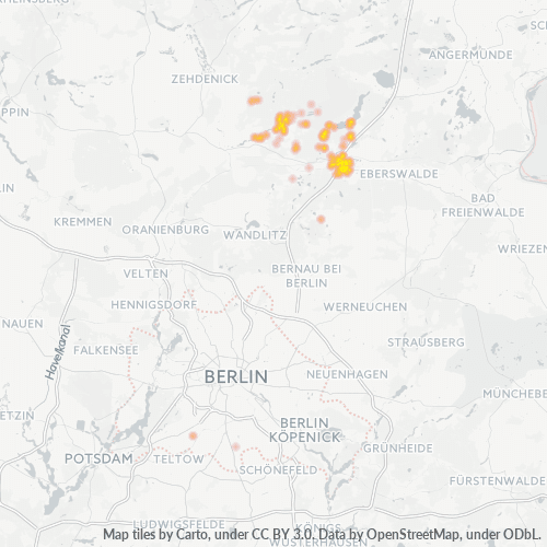 Heatmap für plz 16244