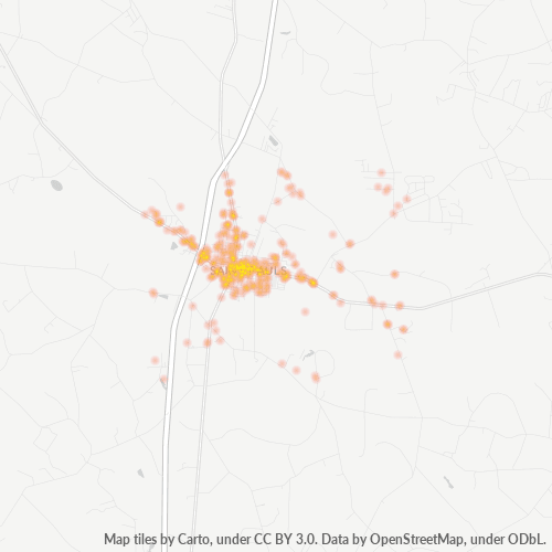 28384 Business Density Heatmap