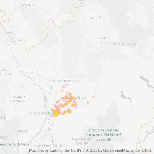 Mappa di calore per cap 02032