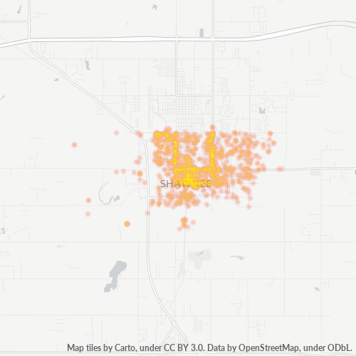 74801 Business Density Heatmap