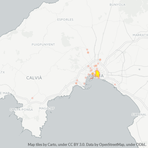 Mapa de calor para código postal 07002