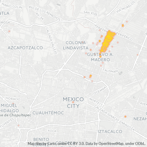 07420 Mapa de calor de densidad empresarial