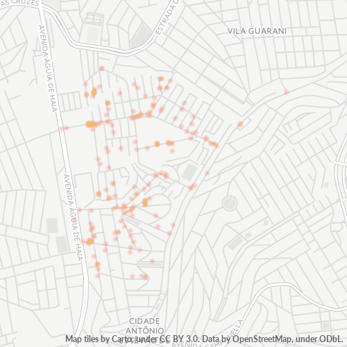 08223-000 Mapa de calor de densidad empresarial