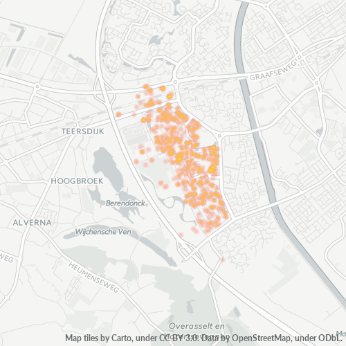 Heatmap voor postcode 6537