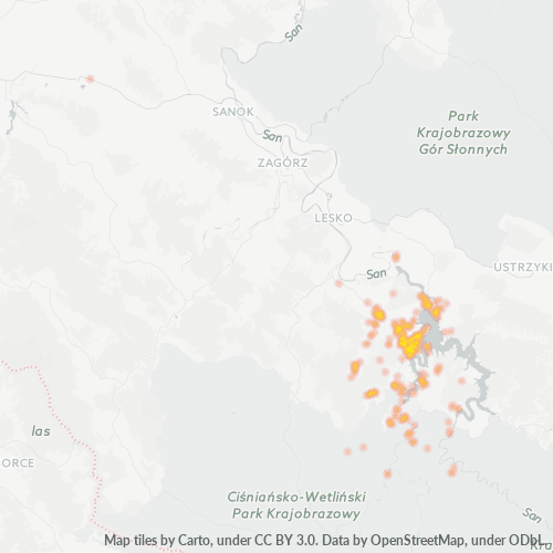 38-610 Mapa intensywności działalności gospodarczej