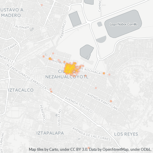 57300 Mapa de calor de densidad empresarial