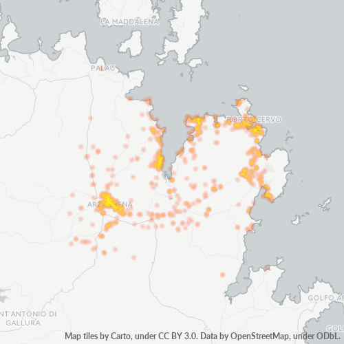 07021 Mappa di concentrazione per la densità di aziende