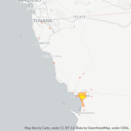 22880 Mapa de calor de densidad empresarial