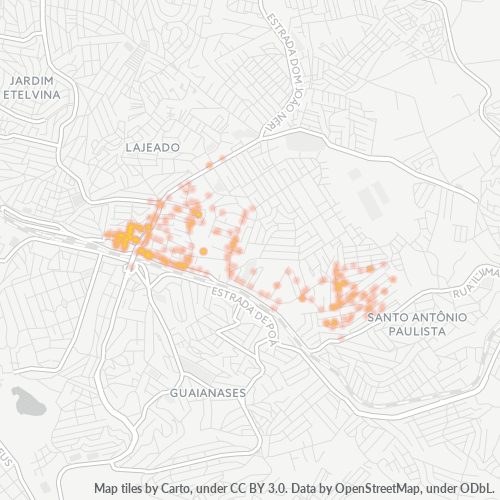 08450-000 Mapa de calor de densidad empresarial