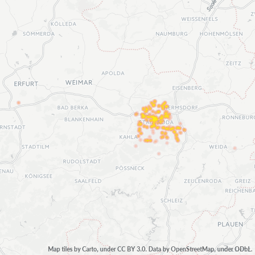 Heatmap für plz 07646