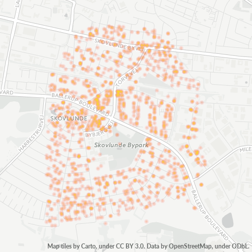 2740 Heatmap over forretningstæthed