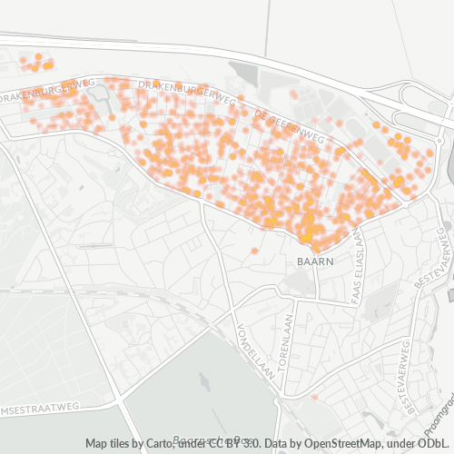 Heatmap voor postcode 3741