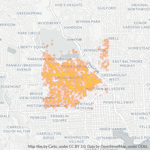 21217 Business Density Heatmap
