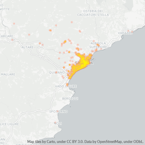 Mappa di calore per cap 17100