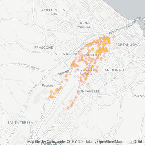 65128 Mappa di concentrazione per la densità di aziende