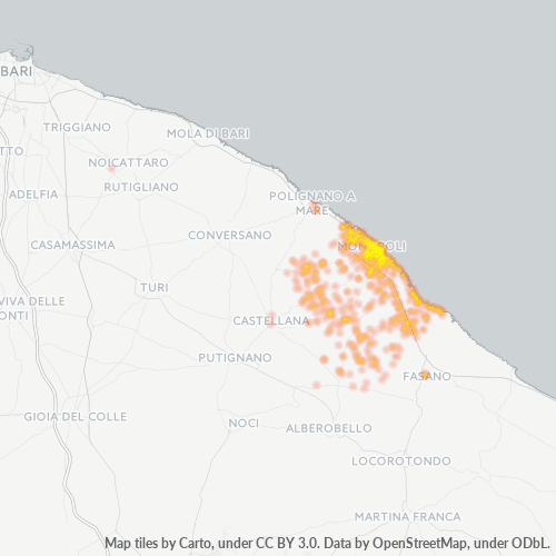 70043 Mappa di concentrazione per la densità di aziende