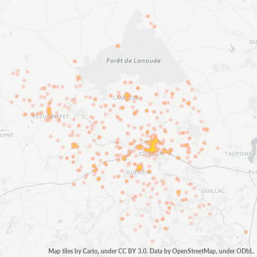 Carte de chaleur pour code postal 56120